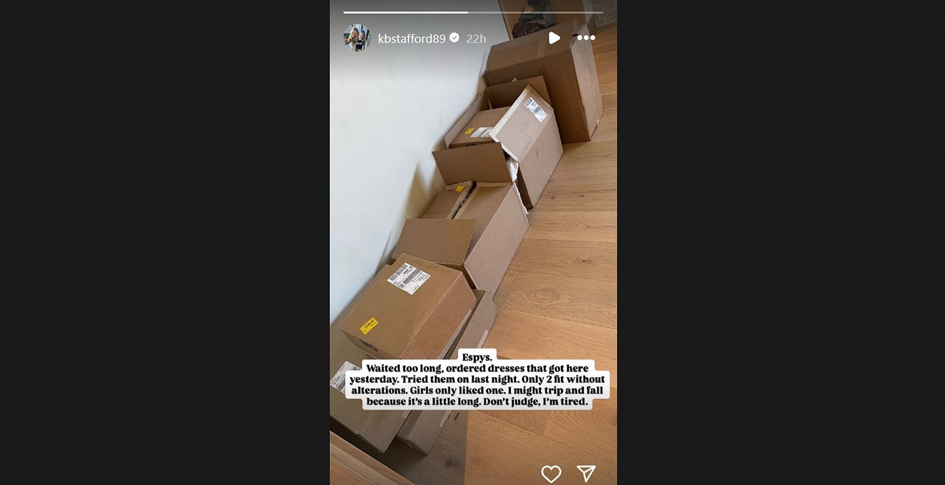 Still from Matthew Stafford's wife Kelly's Instagram story/@kbstafford89